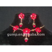 red bridal wedding jewelry sets (GWJS0447)